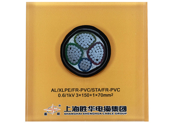 КИТАЙ силовой кабель алюминия электрического кабеля AL/XLPE/STA/PVC 0.6/1kV 3x150+1x70 mm2 YJLV22 бронированный поставщик