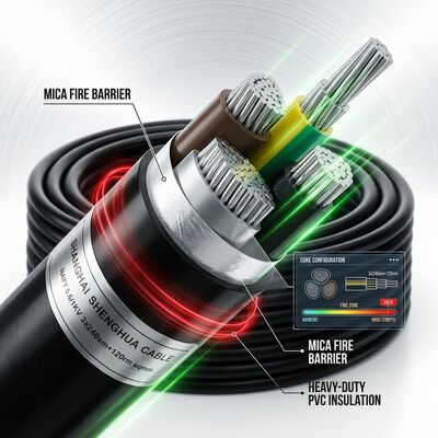 КИТАЙ Fire Resistant PVC Insulated Power Cable 0.6/1kV 3 Core 3x25mm2 Emergency Circuit поставщик