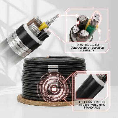 BS 7889 VDE NF C Standard PVC Insulated Cable 0.6/1kV 5 Core 5x16mm2 Export поставщик