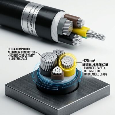 UV Resistant PVC Insulated Power Cable 0.6/1kV 4x35mm2 Aerial Overhead Outdoor Use поставщик