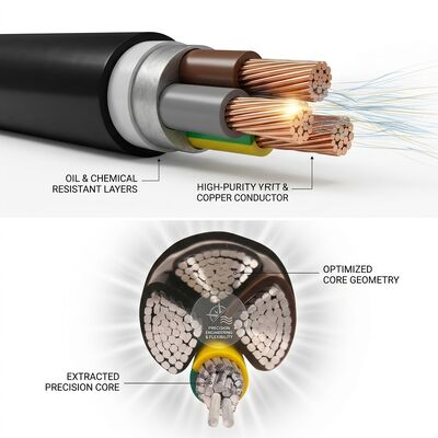 Oil Resistant Chemical Resistant PVC Insulated Cable 450/750V 3 Core Industrial Use поставщик