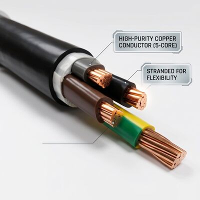 BS 7889 VDE NF C Standard PVC Insulated Cable 0.6/1kV 5 Core 5x16mm2 Export поставщик