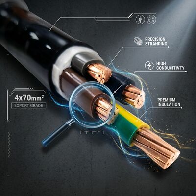 Factory Direct PVC Insulated Power Cable 0.6/1kV 4x70mm2 Copper Export Grade поставщик