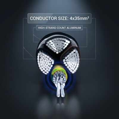 UV Resistant PVC Insulated Power Cable 0.6/1kV 4x35mm2 Aerial Overhead Outdoor Use поставщик