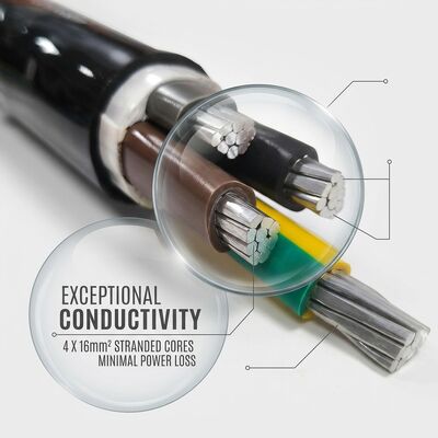 High Temperature XLPE Insulated PVC Sheathed Cable 0.6/1kV 4x16mm2 Power Station поставщик