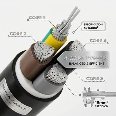 High Temperature XLPE Insulated PVC Sheathed Cable 0.6/1kV 4x16mm2 Power Station поставщик