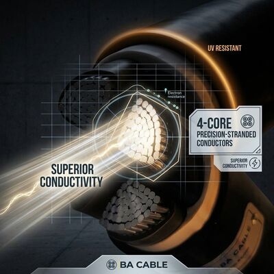 VGV 3x4mm2 UV Resistant PVC Insulated Cable Outdoor Overhead 0.6/1kV IEC60502 Copper поставщик