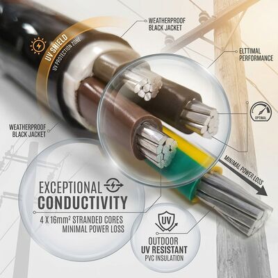 NYY 4x50mm2 Weather Resistant PVC Insulated Cable Aerial Installation 0.6/1kV IEC60502 поставщик