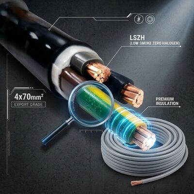 N2XCH 4x25mm2 LSZH PVC Insulated Cable Low Smoke Zero Halogen 0.6/1kV IEC60502 поставщик
