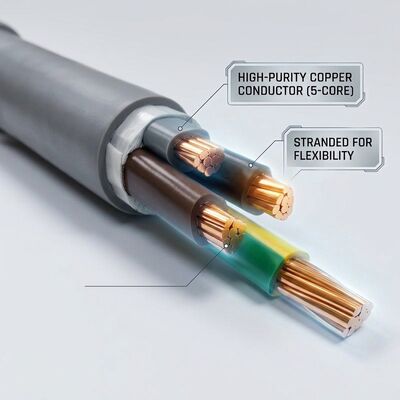 N2XCH-J 5x16mm2 Low Smoke Zero Halogen PVC Insulated Cable Tunnel 0.6/1kV IEC60502 поставщик